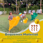 Outdoor-catch game with giant pants for group fun