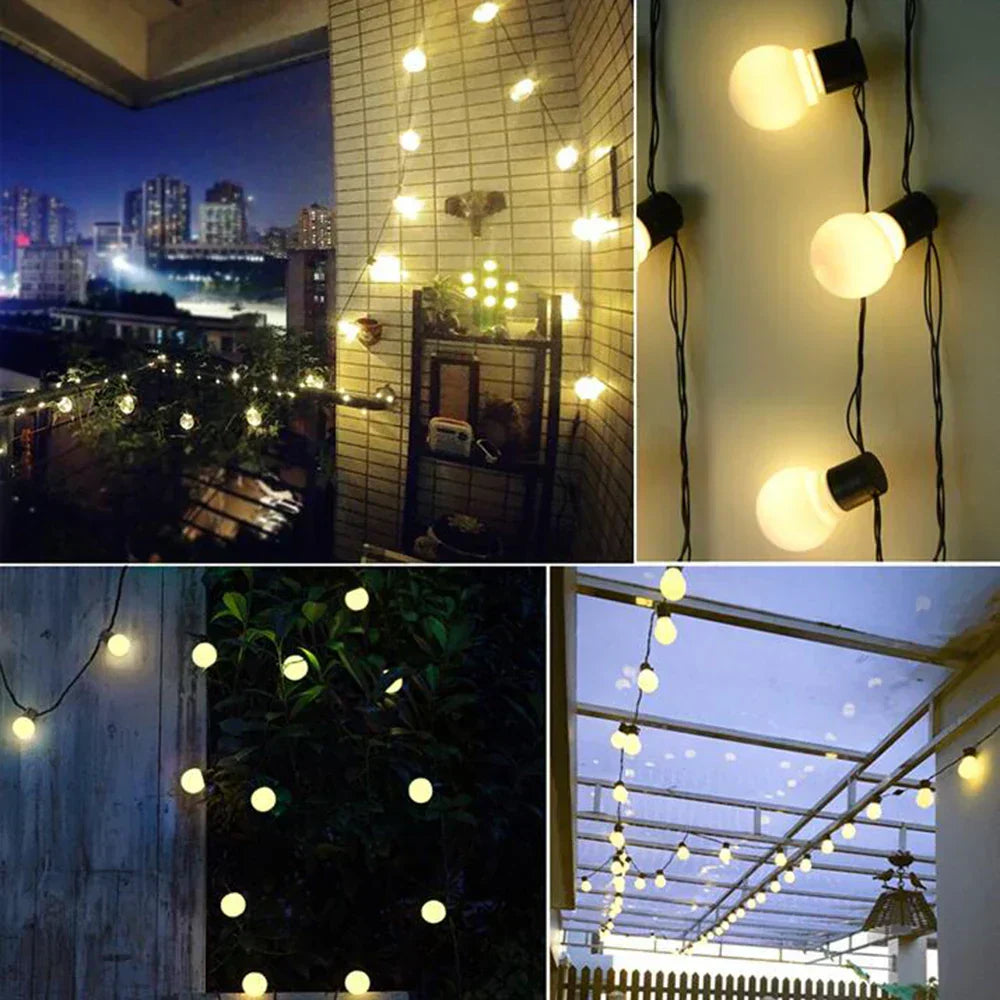 Waterproof Outdoor String Lights - Solar Garden Lighting for Balcony & Terrace