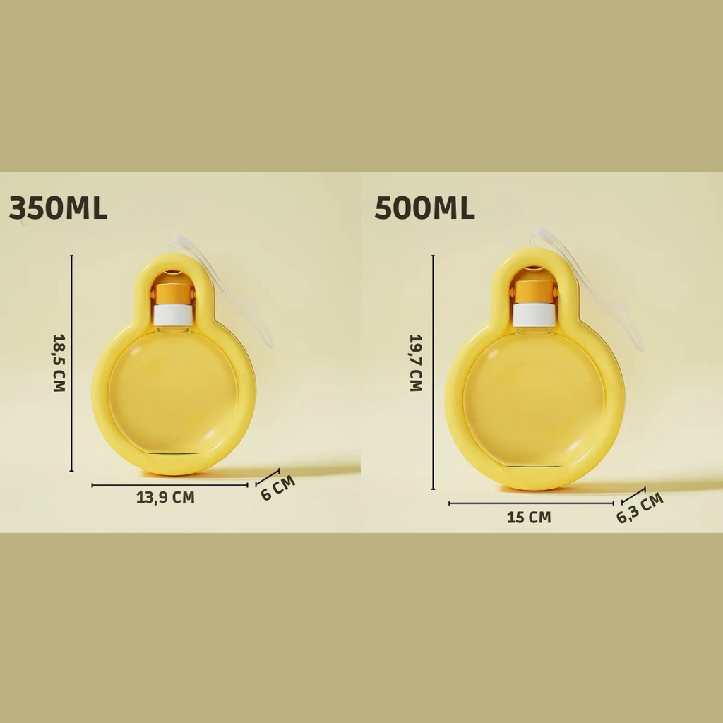 Outdoor water bottle for dogs 500 ml with bowl