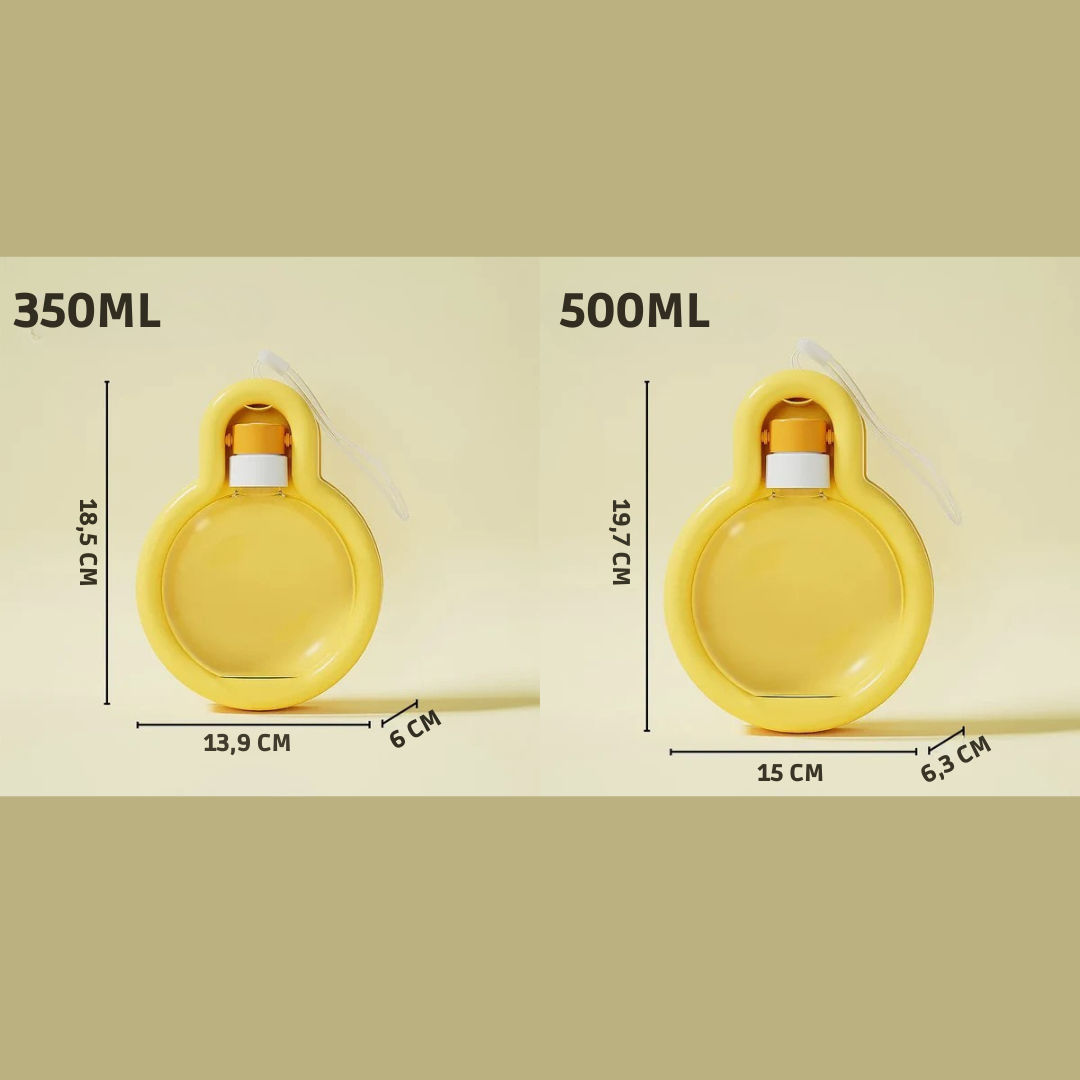 Outdoor water bottle for dogs 500 ml with bowl