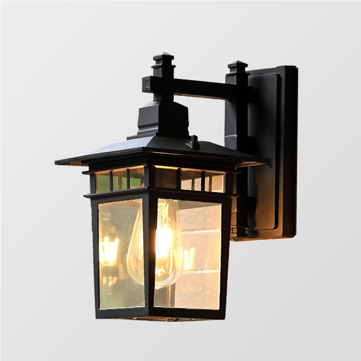 Stylish, weatherproof outdoor wall lamp with adjustable light head