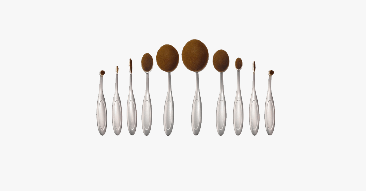 Aphrodite 10-piece oval brush set