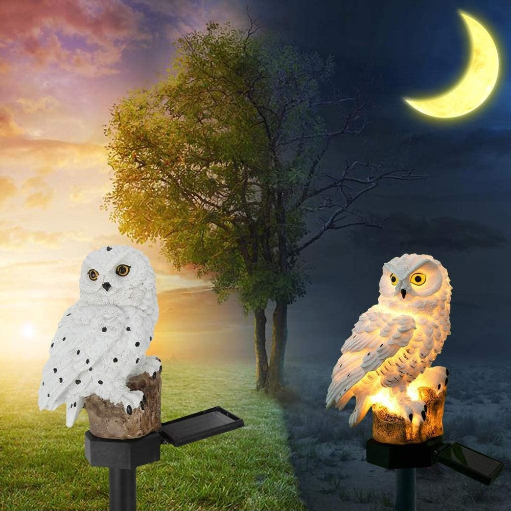 Solar-powered garden lamp with decorative owl design – LED outdoor light for the garden