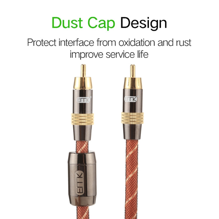 EMK TZ/A 8m OD8.0mm gold-plated metal head RCA to RCA plug digital coaxial interconnect cable audio / video RCA cable