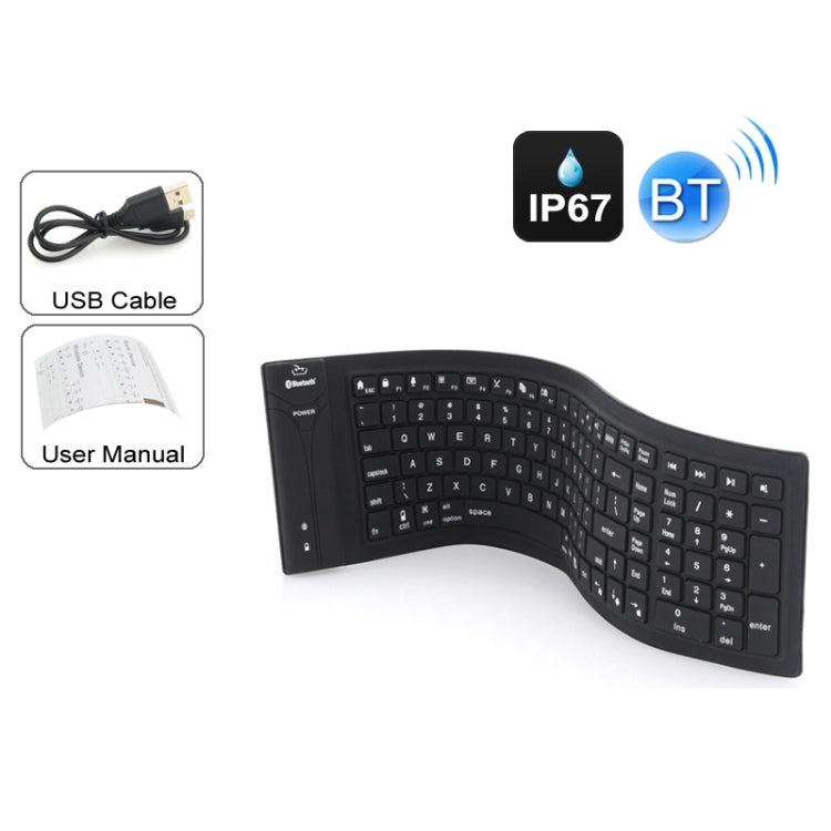 JA-11 108-Key Foldable Silicone Bluetooth Keyboard