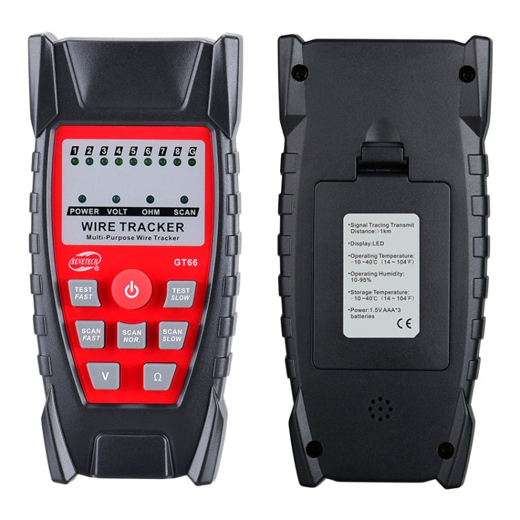 BENETECH GT66 RJ11 / RJ45 Multifunctional Cable Tester Line Finder Network Cable Detector