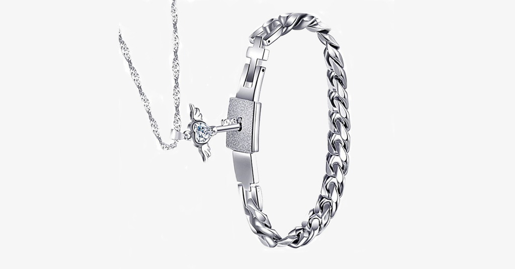 Angel Love Pendant & Men's Bracelet Set