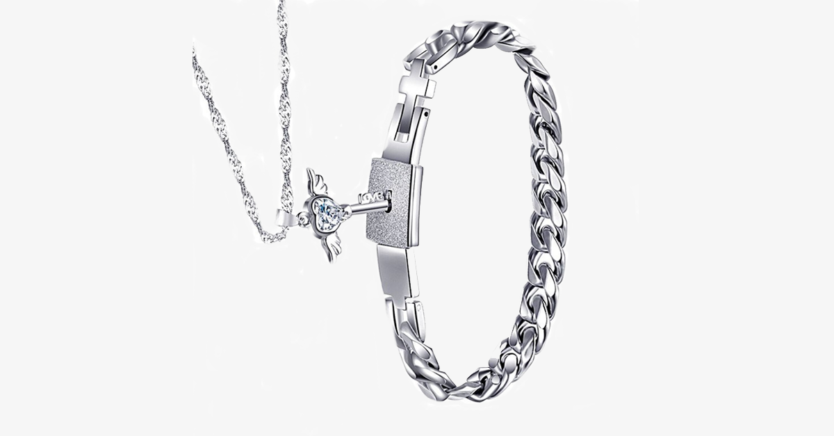 Angel Love Pendant & Men's Bracelet Set