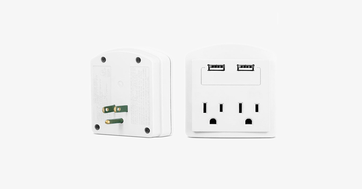 Outlet with 2 USB ports wall adapter - Your portable charging station