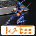 3D-printed mech action figure with multi-joint movement