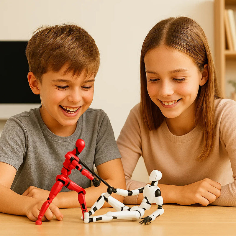 3D-printed mech action figure with multi-joint movement