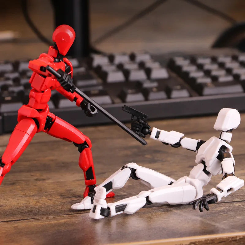 3D-printed mech action figure with multi-joint movement