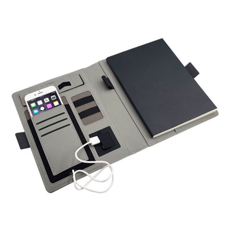 A5 Leather Notebook with Wireless Charging Function