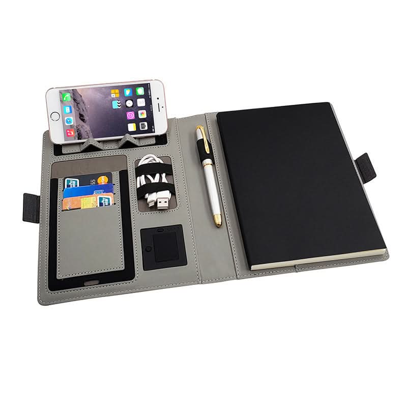 A5 Leather Notebook with Wireless Charging Function