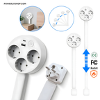 Smart Extendable Socket with USB | 3 Sockets + Extendable Arm + 180° Swivel Arm