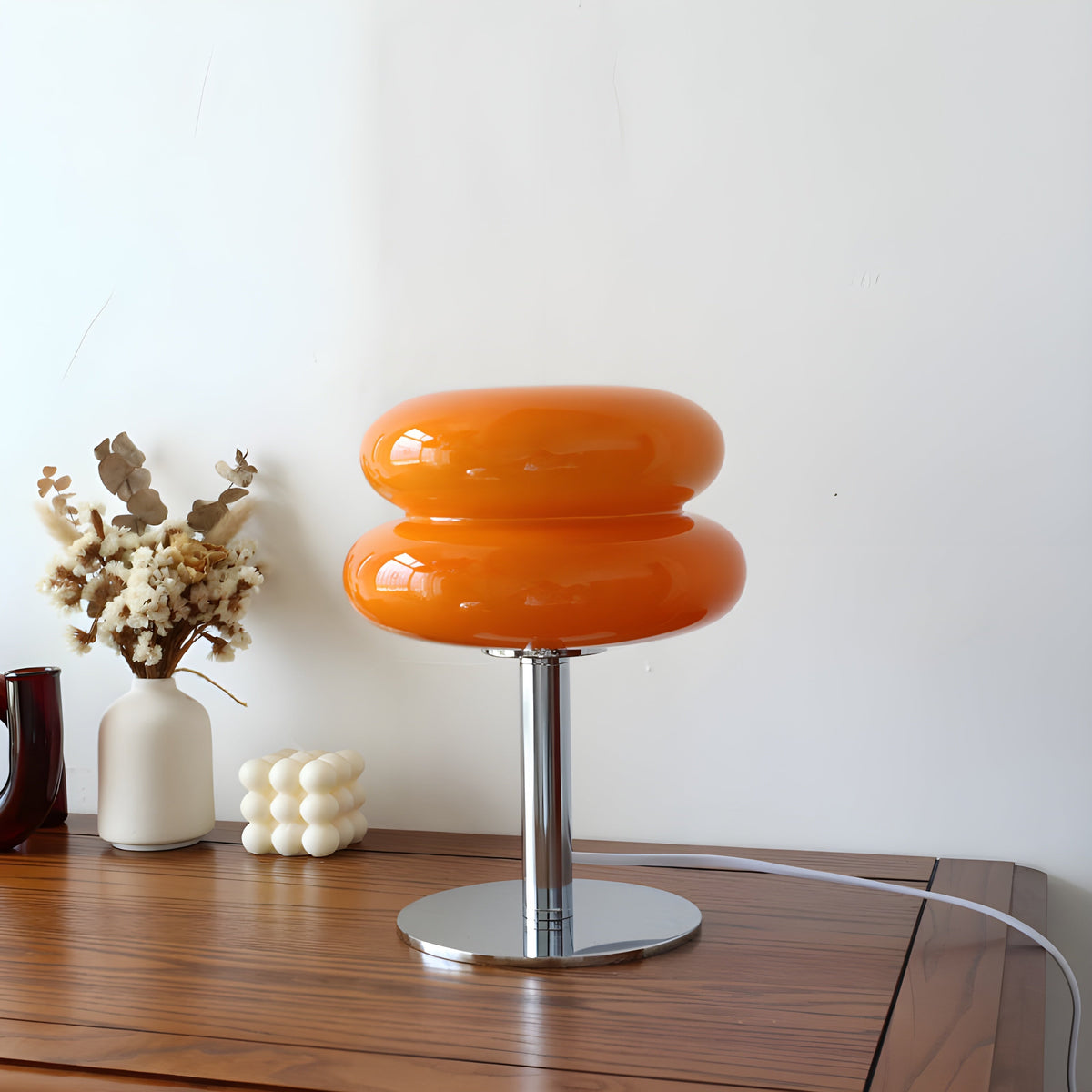 Italian Designer Glass Egg Tarts LED Table Lamp