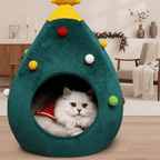 Christmas Tree Cat Bed for a Cozy Winter Experience
