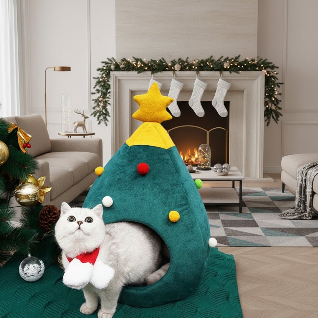 Christmas Tree Cat Bed for a Cozy Winter Experience