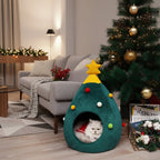 Christmas Tree Cat Bed for a Cozy Winter Experience