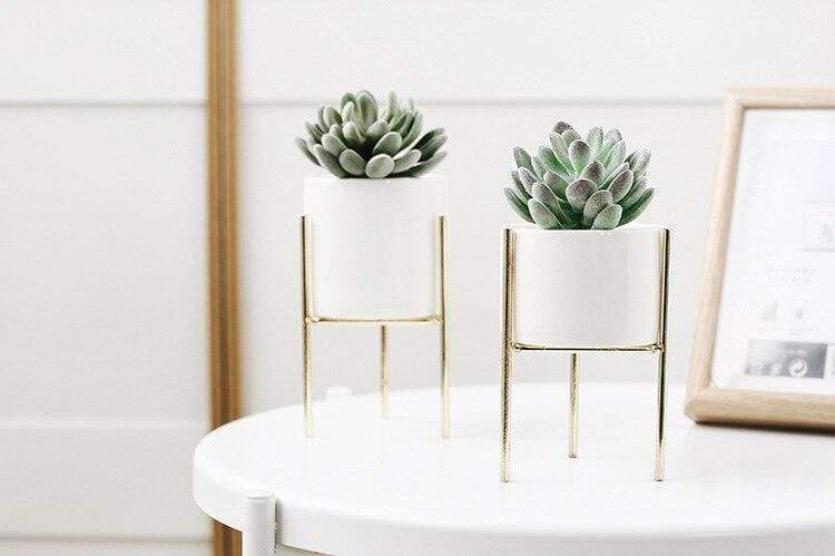 Pack of 3 mid-century floral planters
