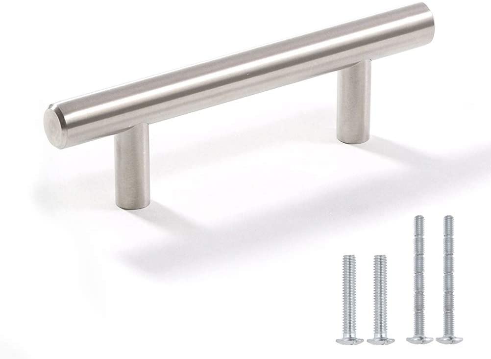 Brushed Nickel Modern Stainless Steel Drawer Hardware T-Bar Handles