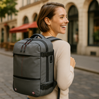 Packlite Slim – Waterproof compression backpack with USB connection for hand luggage