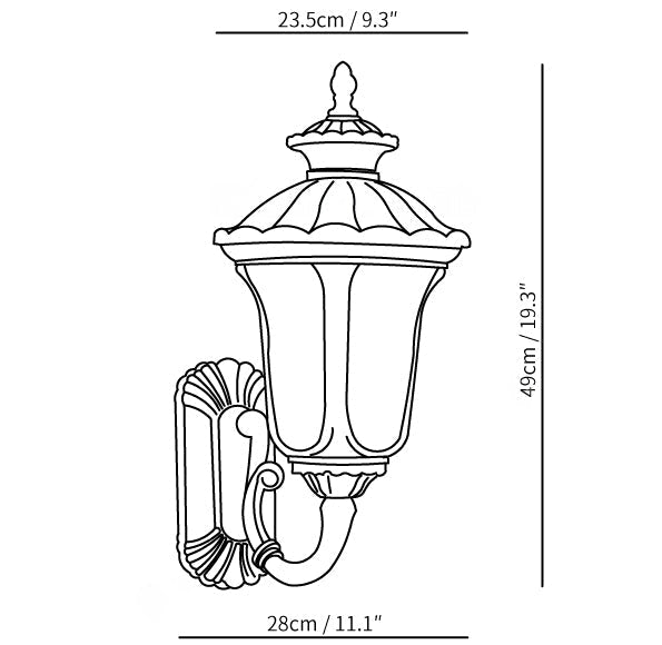 Waterproof Retro Outdoor Wall Lamp Frosted Glass