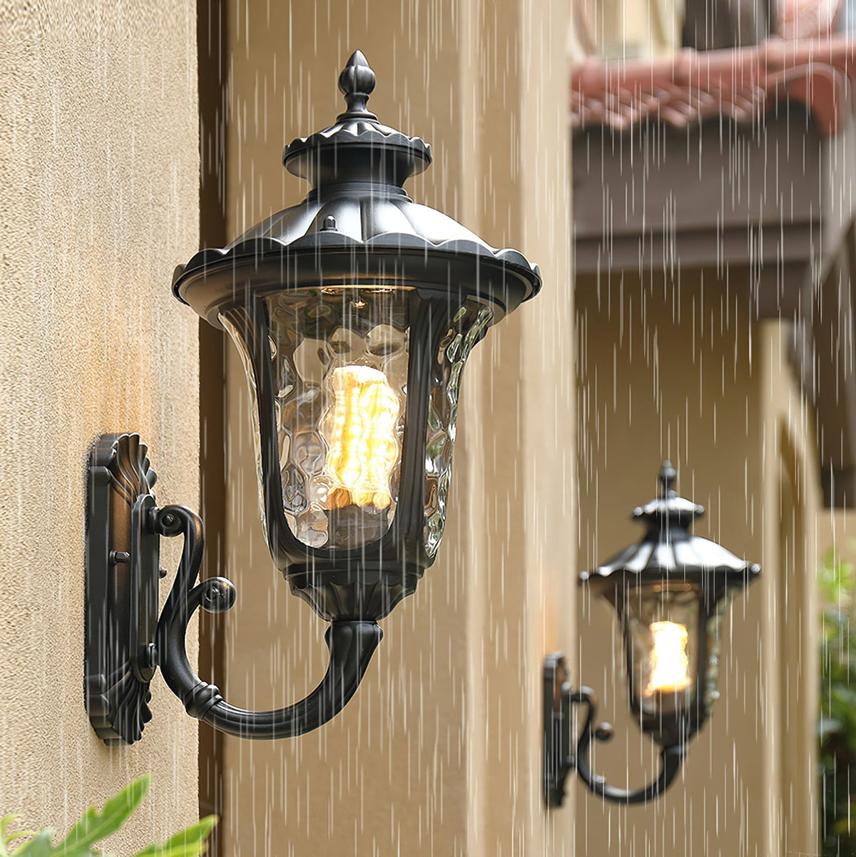 Waterproof Retro Outdoor Wall Lamp Frosted Glass