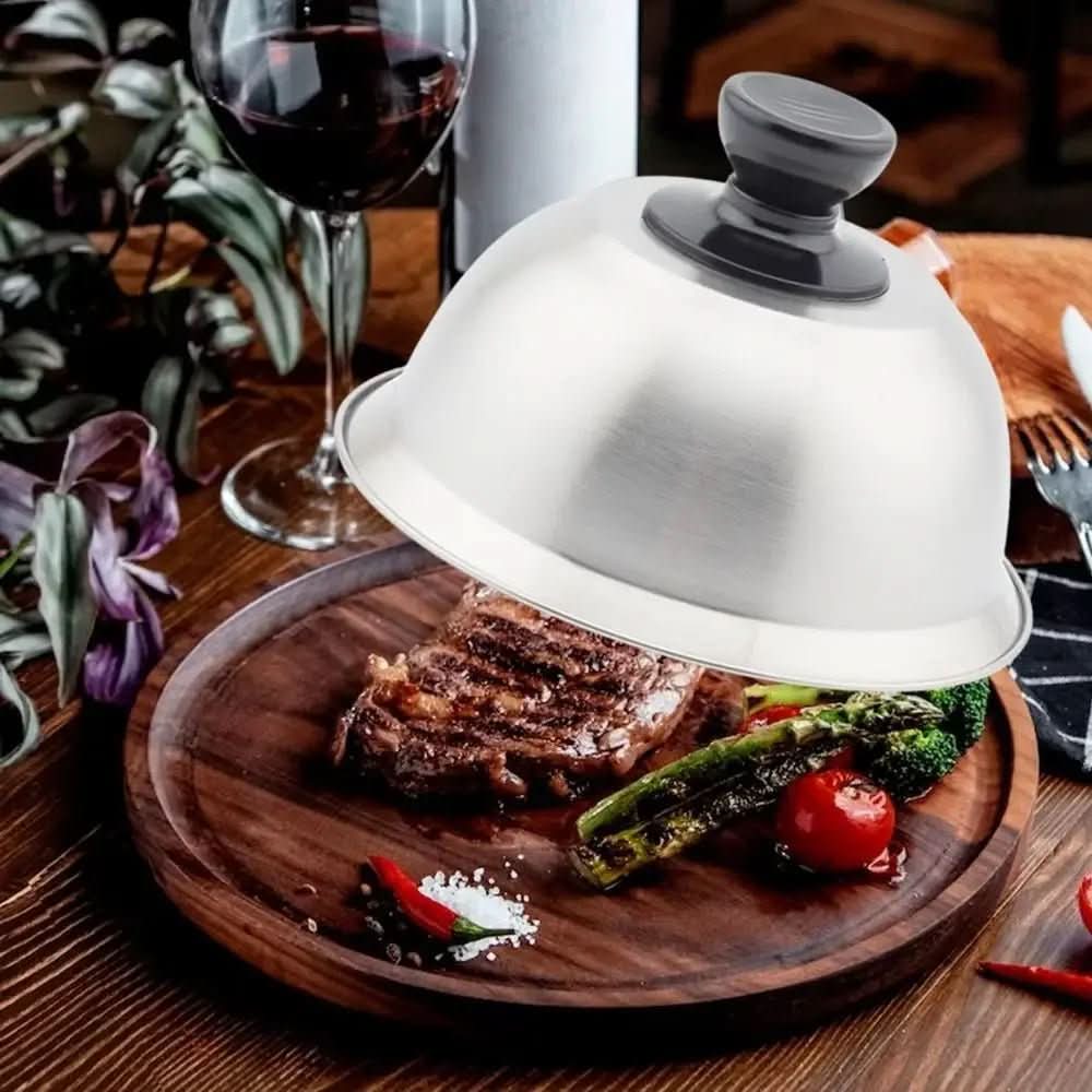 Stainless steel hood for even cooking & melting