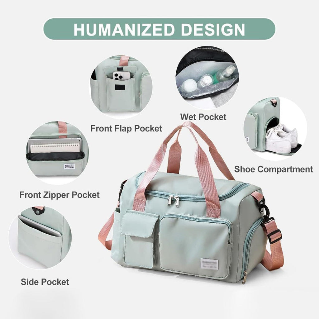 Traventix Travel Bag with Multiple Compartments | Waterproof & Lightweight | Sports, Fitness & Weekend Bag for Men & Women