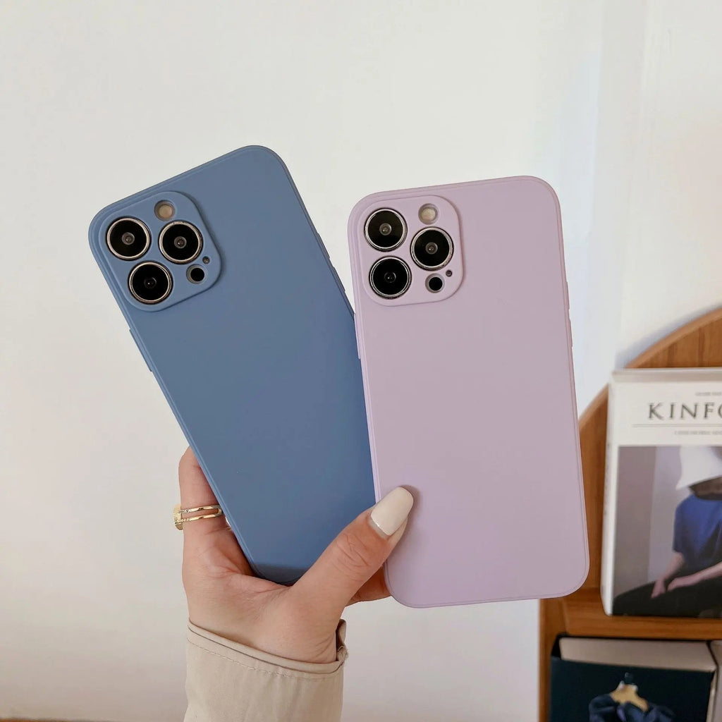 Pastel Solid Color Silicone iPhone Case