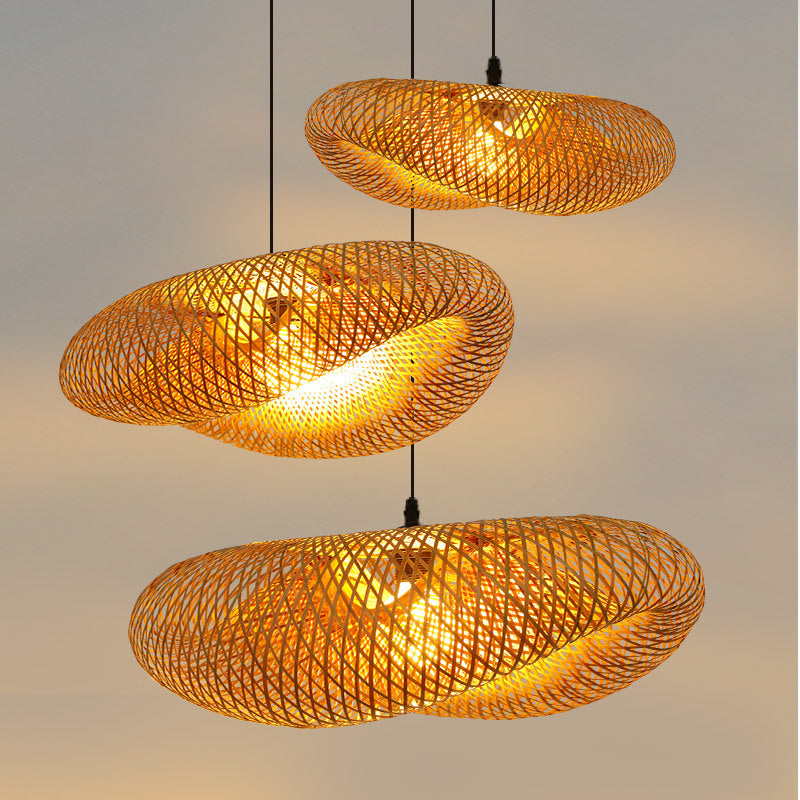 Rattan Woven Bamboo - Pendant Light - Led - Light