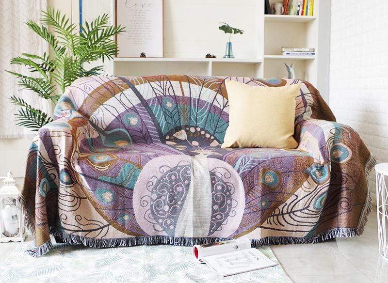Peacock Throw Thread Blanket