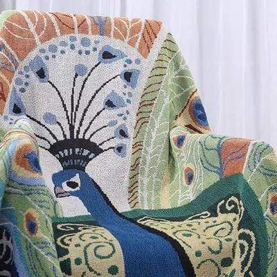 Peacock Throw Thread Blanket