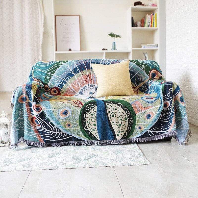 Peacock Throw Thread Blanket