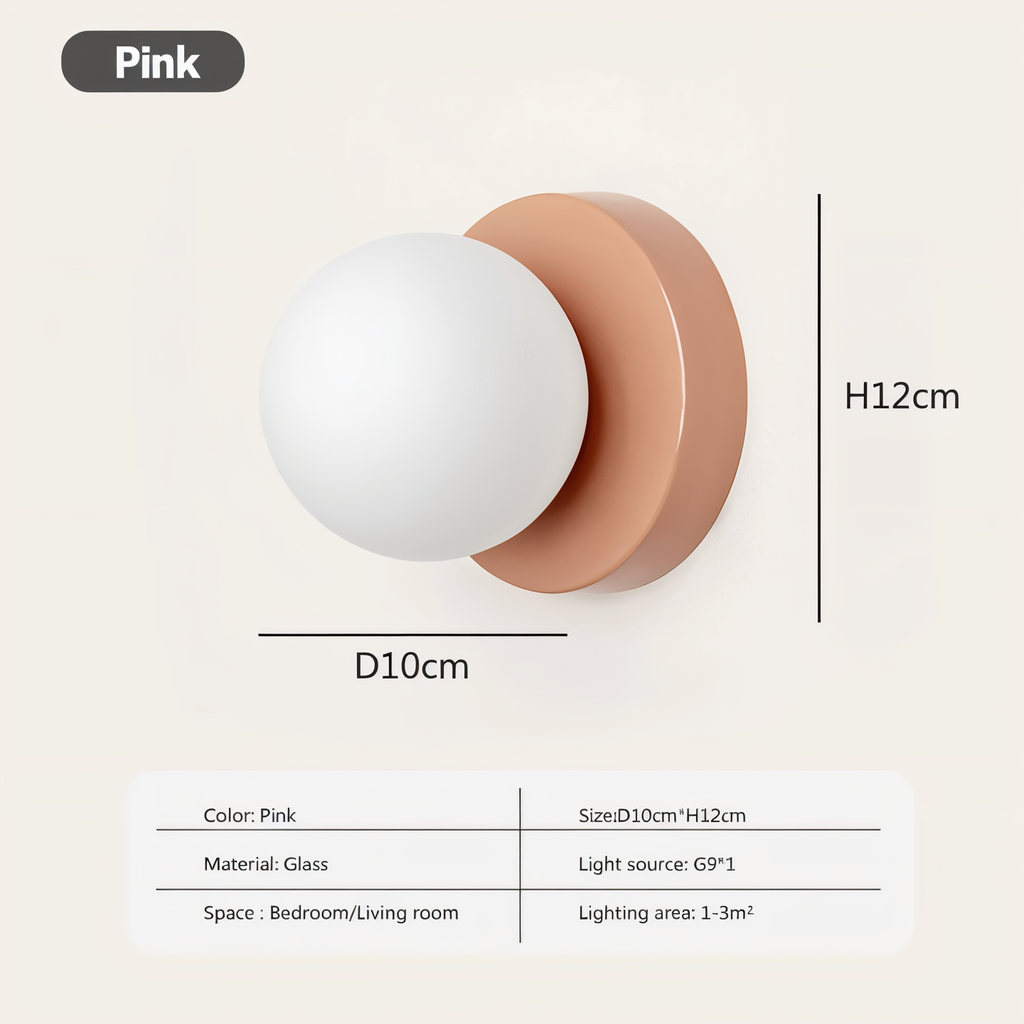 PearlPop Wall Light – White Glass Orb LED Wall Sconce for Modern Interiors
