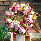 Artificial Wreath - AutumnBloom - Outdoor & Peonies - Cozy Autumn Decoration