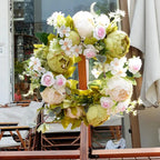 Artificial Wreath - AutumnBloom - Outdoor & Peonies - Cozy Autumn Decoration
