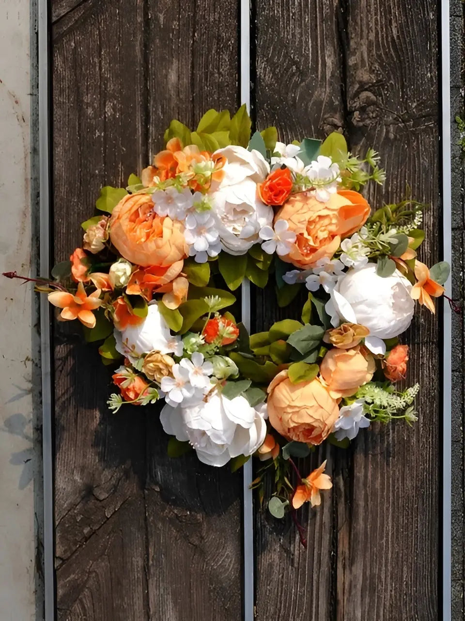 Artificial Wreath - AutumnBloom - Outdoor & Peonies - Cozy Autumn Decoration