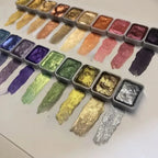 Pearl powder pigment 60 colors | Shimmering watercolor colors