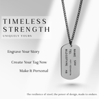Stainless Steel Dog Chain with Engraving for Men