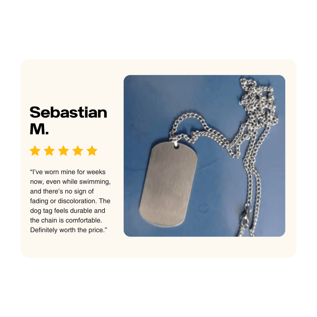 Stainless Steel Dog Chain with Engraving for Men