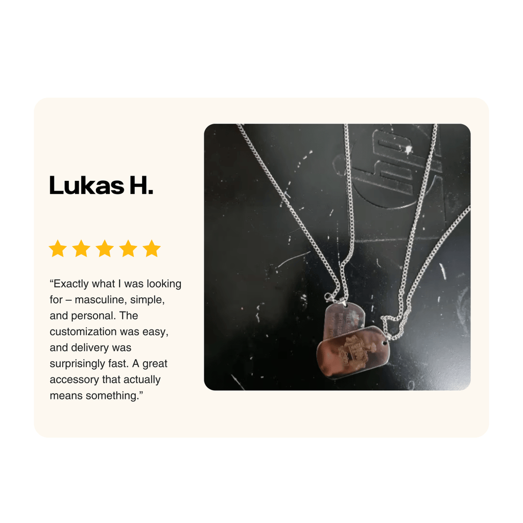 Stainless Steel Dog Chain with Engraving for Men