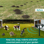 Raccoon Outdoor Ultrasonic Repeller - Solar-powered Ultrasonic Animal and Pest Control - Get rid of raccoons within 48 hours
