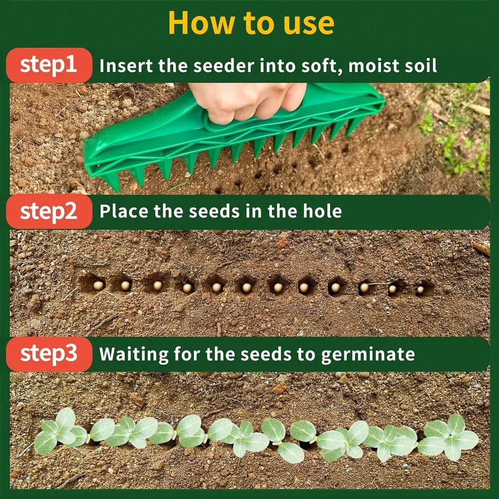 Plant dibber with 12-hole template – Easy even seed sowing