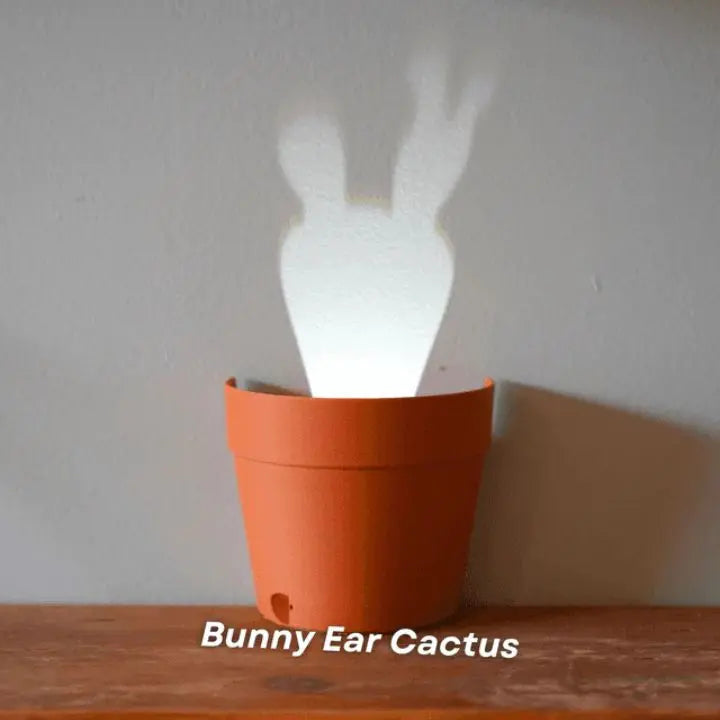 Plant pot with 7 light projections for wall decor