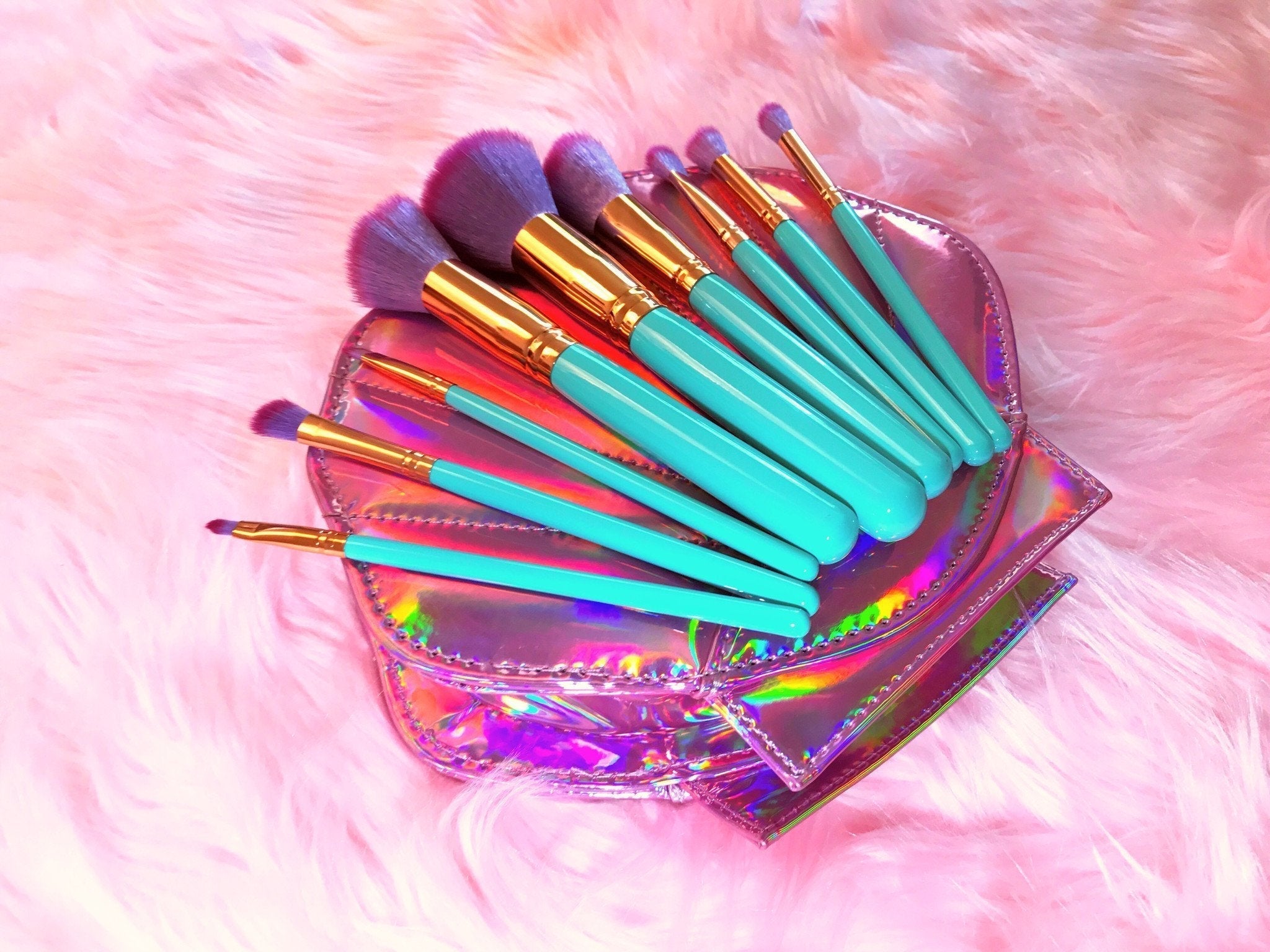 Mermaid Makeup Brushes - 10 Piece Set