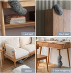 Retractable and washable, curved dust brush in microfiber