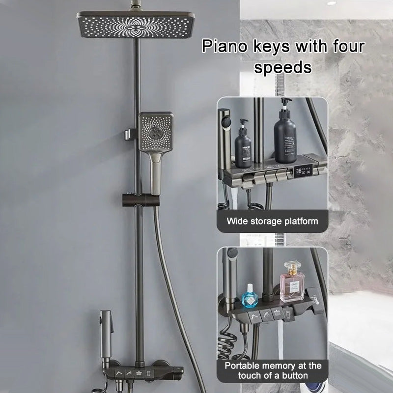 Intelligent shower set with constant temperature under pressure