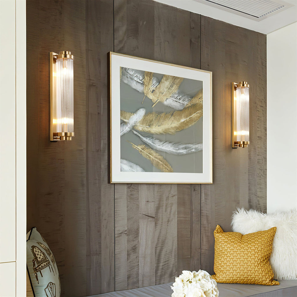 Vintage Glass Wall Lamp with LED in Retro Style